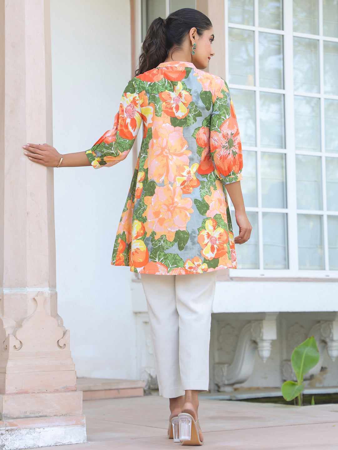 Naari By Shree Multicolor Pure Cotton Floral Printed A-line Tunic